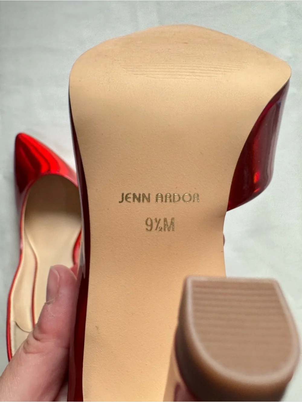 Jenn Ardor Red Metallic D’Orsay Stiletto Heels Party Glam Size 9.5